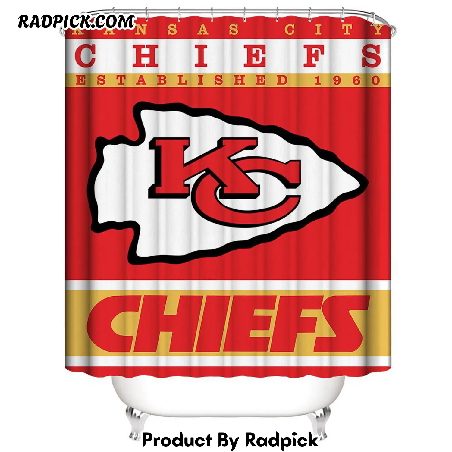 Football team flag kansas city chiefs shower curtain rp387916